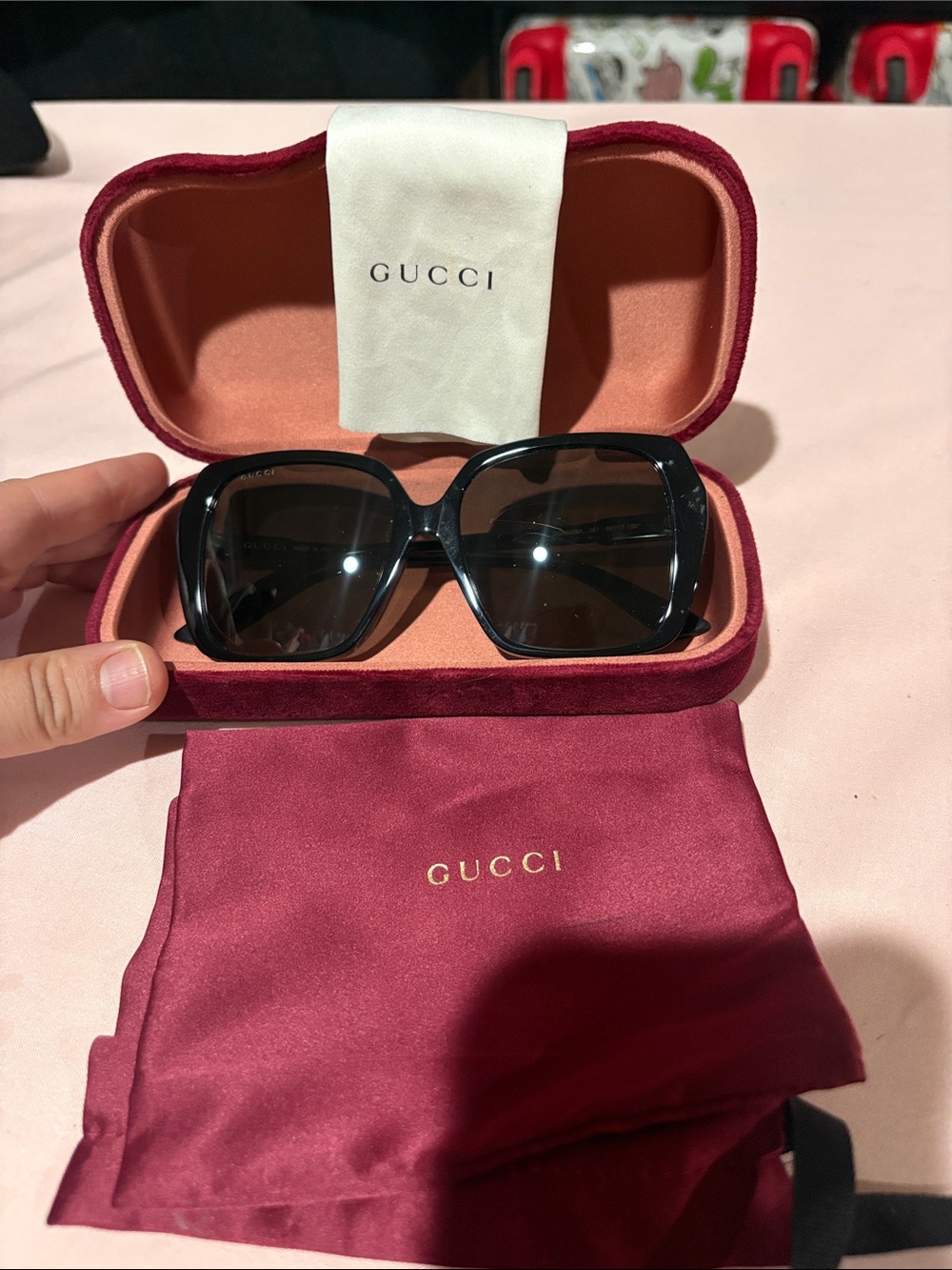 Gucci Black Oversized Square Sunglasses